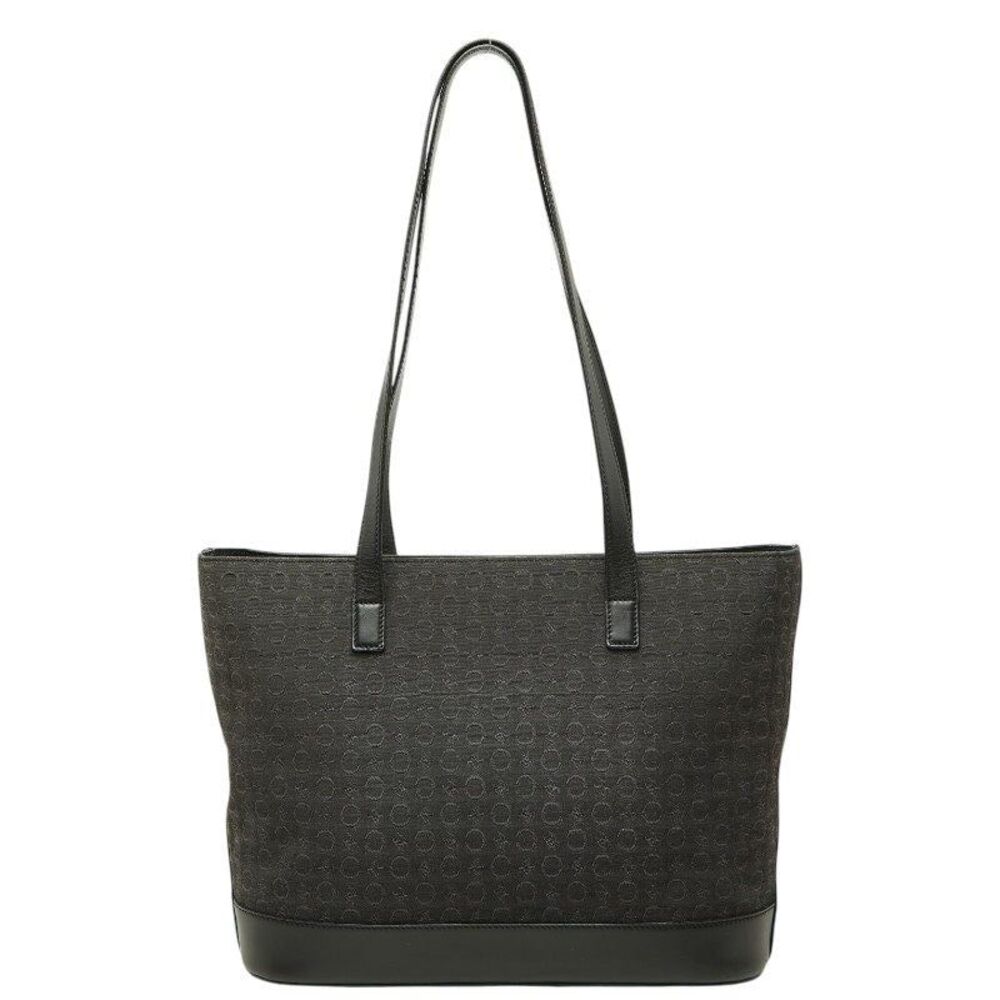 CELINE C Macadam Canvas Leather Tote Bag